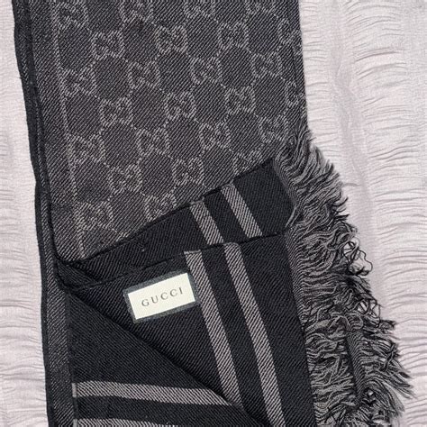 gucci scarf black and grey|gucci and net sten scarf.